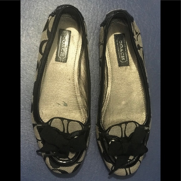 Coach signature canvas/leather flats - Picture 4 of 16